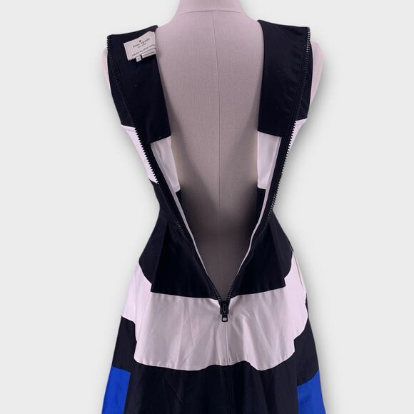 KATE SPADE Corley Dress Colorblock Blue White Black Stripe 2 - Picture 8 of 15